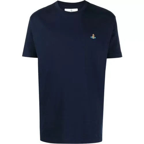 Blau Jersey Orb Logo T-shirt - Vivienne Westwood - Modalova