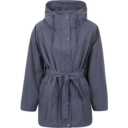 Kurzer blauer Parka aus Baumwolle und Nylon Twill , Damen, Größe: XS - Max Mara Weekend - Modalova