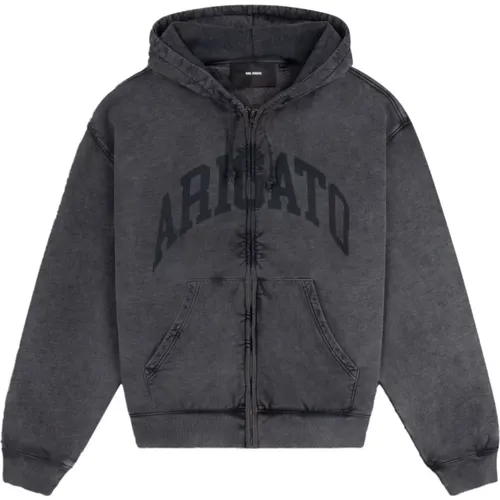 Zip-throughs, male, , Size: S Sweater Link OLD DYE Hoodie - Axel Arigato - Modalova