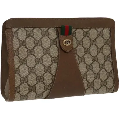 Pre-owned Clutches, female, , Size: ONE SIZE Pre-owned Leather clutches - Gucci Vintage - Modalova