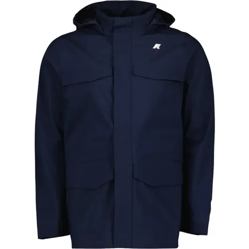 Parkas, male, , Size: M Navy Waterproof Parka Manphy Bonded - K-way - Modalova