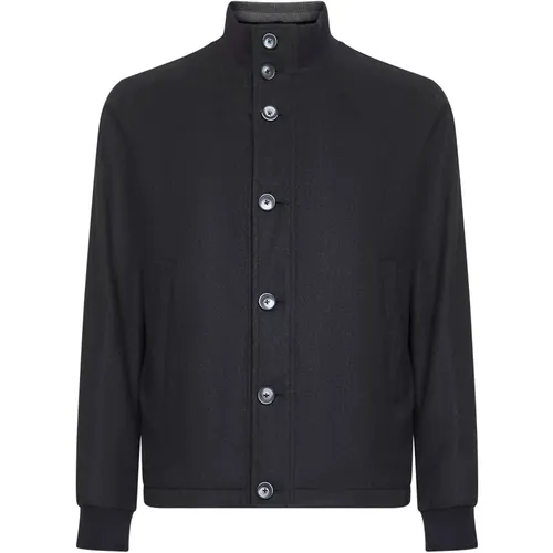 Light Jackets, male, , Size: 5XL Silk and Cashmere Bomber Jacket - Herno - Modalova