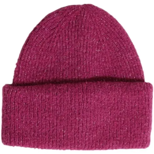 Beanies, female, , Size: ONE SIZE Polyester Lurex Cap - Pieces - Modalova