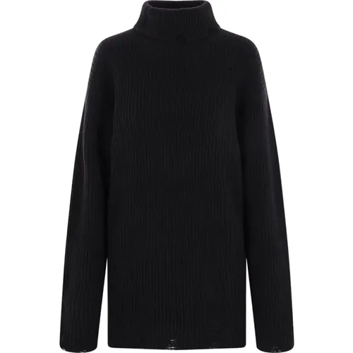 Oversized Ribbed Wool Sweater , female, Sizes: S - Ann Demeulemeester - Modalova