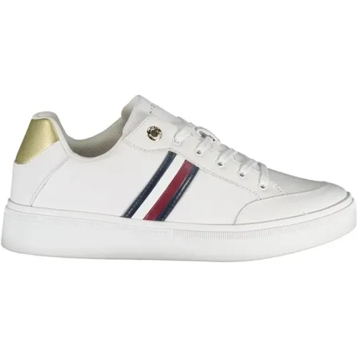 Polyester Lace-Up Sneaker with Contrast Details , female, Sizes: 4 UK, 5 UK, 6 UK, 7 UK - Tommy Hilfiger - Modalova