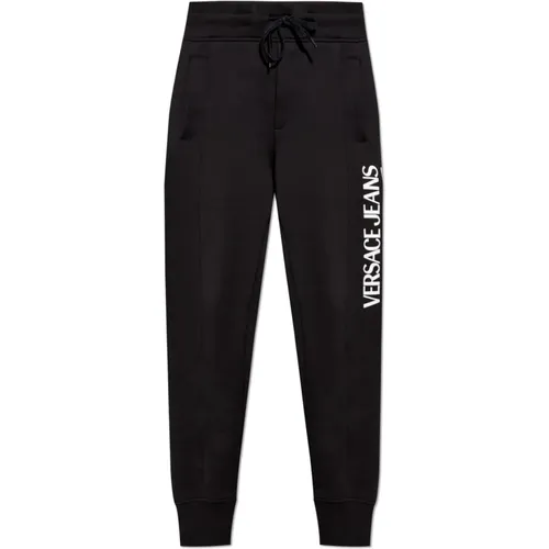 Sweatpants, male, , Size: XL Sweatpants with logo - Versace Jeans Couture - Modalova