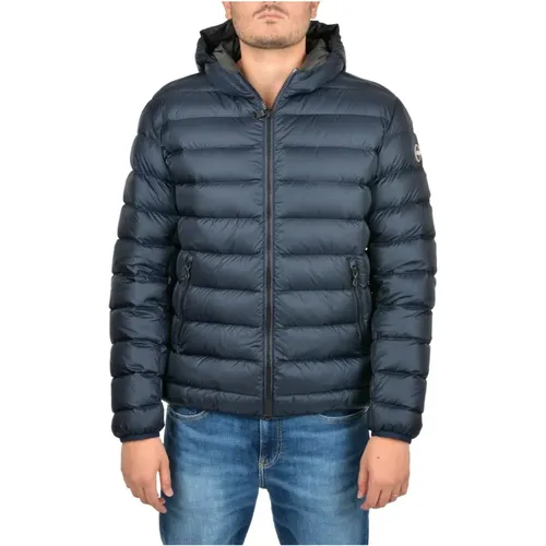 Blaue Daunenjacke mit Kapuze , Herren, Größe: 2XL - Colmar - Modalova