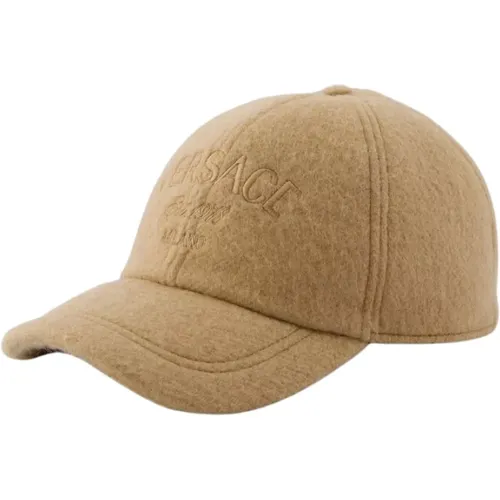 Caps, male, , Size: 59 CM Cotton Baseball Cap Wool - Versace - Modalova