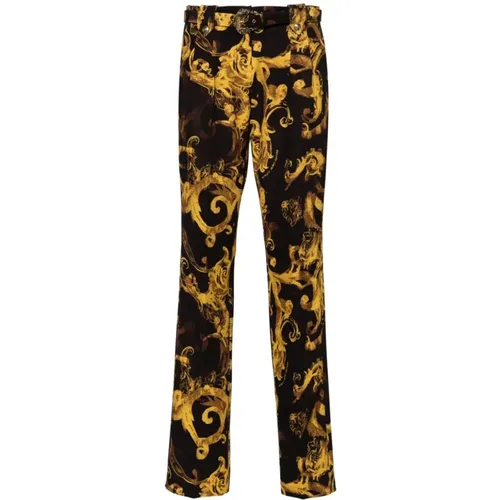 Schwarze Damen Hose Ss24 , Damen, Größe: 2XS - Versace Jeans Couture - Modalova