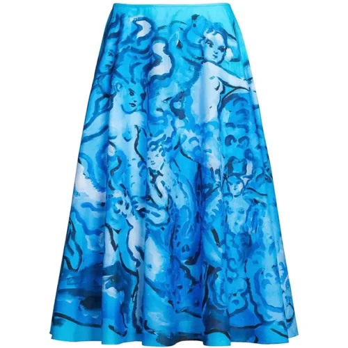 Painterly Print A-Line Skirt , female, Sizes: 3XS - Marni - Modalova