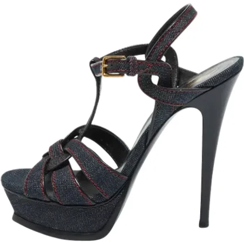 Pre-owned Sandals, female, , Size: 8 1/2 US Pre-owned Denim sandals - Yves Saint Laurent Vintage - Modalova