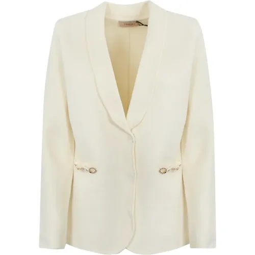 Strick Jersey Blazer mit Klammern , Damen, Größe: L - Twinset - Modalova