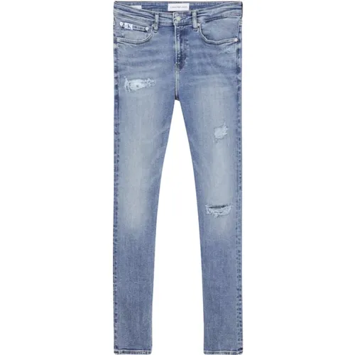 Slim Fit Elasticized Denim Jeans , male, Sizes: W33, W32, W31 - Calvin Klein - Modalova