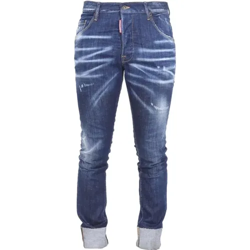 Slim Fit Blaue Jeans , Herren, Größe: M - Dsquared2 - Modalova