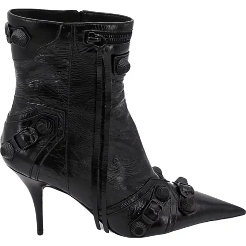 Leather Ankle Boots with Zipper , female, Sizes: 6 UK, 5 1/2 UK, 5 UK - Balenciaga - Modalova