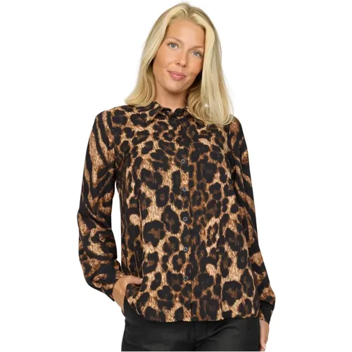 Shirts, female, , Size: L Leopard Print Shirt with Collar - 2-Biz - Modalova