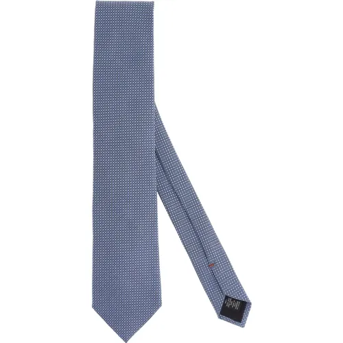 Ties, male, , Size: ONE SIZE Silk Micro Pattern Tie - Ermenegildo Zegna - Modalova