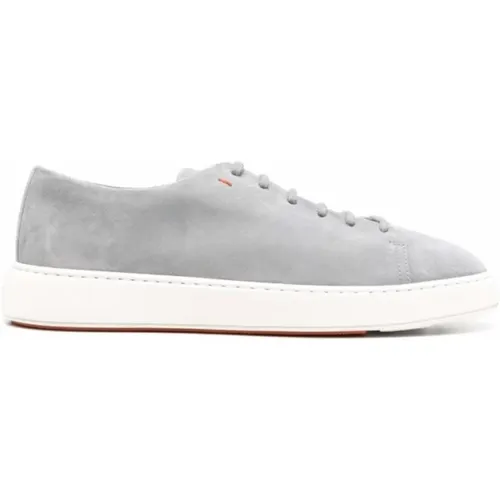 Elevate Your Sneaker Game with Low Suede Sneakers , male, Sizes: 6 1/2 UK, 10 UK - Santoni - Modalova