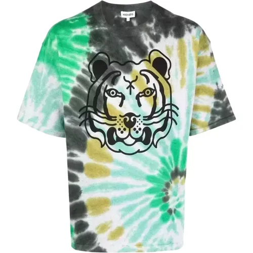 Bunter Tigerdruck T-shirt , unisex, Größe: 2XS - Kenzo - Modalova