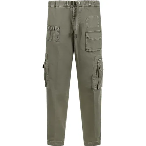 Cargo Trousers with Multiple Pockets , male, Sizes: L - White Sand - Modalova
