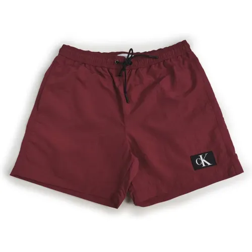 Beachwear, male, , Size: XL Bordeaux Boxer Shorts for Men - Calvin Klein - Modalova