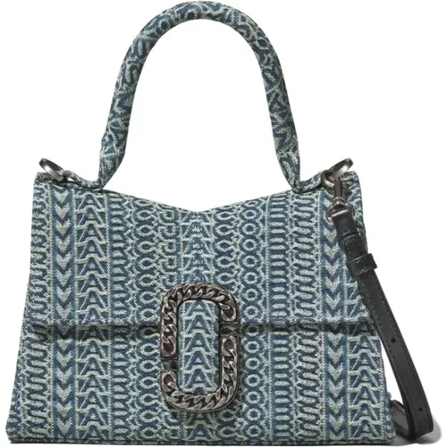 Blue Monogram Hop Handle Bag , female, Sizes: ONE SIZE - Marc Jacobs - Modalova