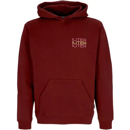 Hoodies, male, , Size: XS Skulls Hoodie Burgundy Long Sleeve - Iuter - Modalova