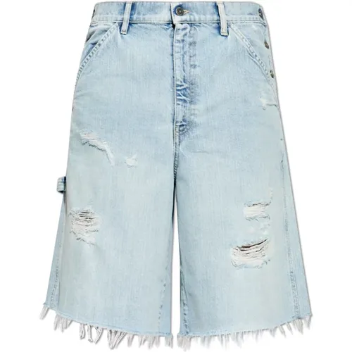 Denim Shorts, male, , Size: W30 Denim shorts with vintage effect - Golden Goose - Modalova