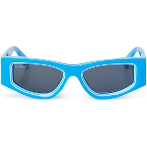 Stylische Acetat Sonnenbrille , unisex, Größe: 53 MM - Off White - Modalova