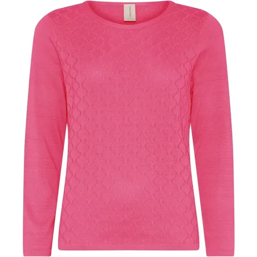 Feminine O-Neck Pullover Bluse Peony , Damen, Größe: 2XL - Skovhuus - Modalova