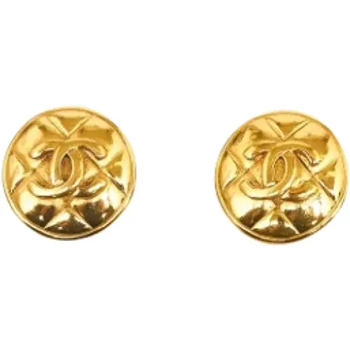 Pre-owned Jewellery, female, , Size: ONE SIZE Pre-owned Gold earrings - Chanel Vintage - Modalova