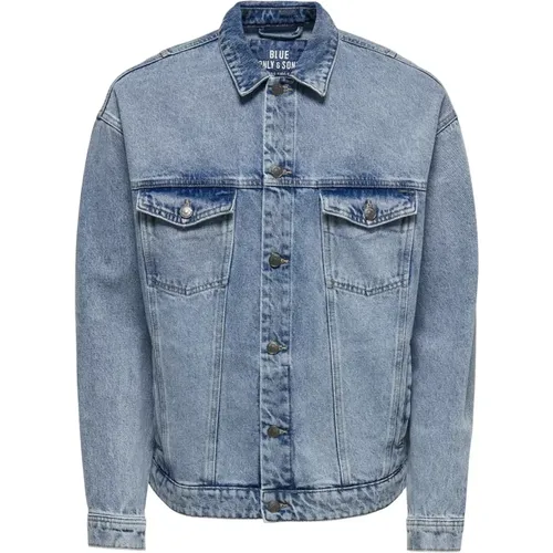 Denim Jacke , Herren, Größe: M - Only & Sons - Modalova