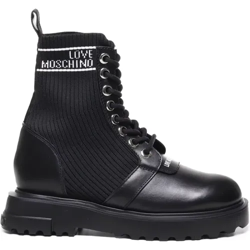 Boots with Cotton Blend , female, Sizes: 7 UK - Love Moschino - Modalova