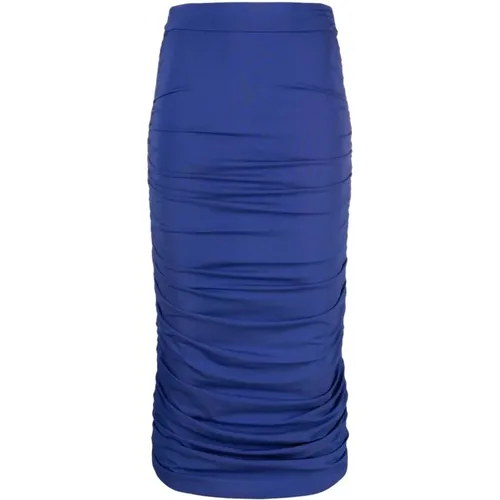 Eleganter Lila Midi Drapierte Rock , Damen, Größe: XS - Andamane - Modalova