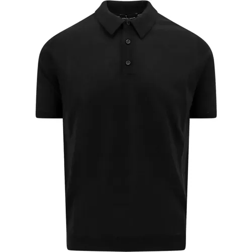 Schwarzes Ss24 Herren T-Shirt mit Kragen , Herren, Größe: 2XL - Roberto Collina - Modalova
