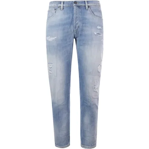 Denim Blaue Zerrissene Jeans , Herren, Größe: W30 - Dondup - Modalova