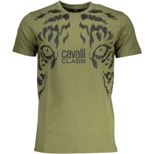 T-Shirts, male, , Size: XL Cotton Logo Print Tee - Cavalli Class - Modalova