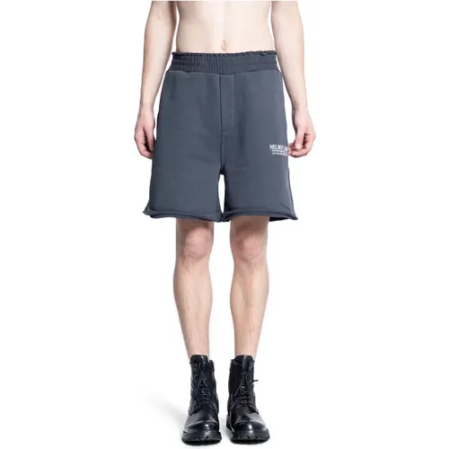 Casual Shorts, male, , Size: L Distressed cotton jersey mini shorts - Helmut Lang - Modalova