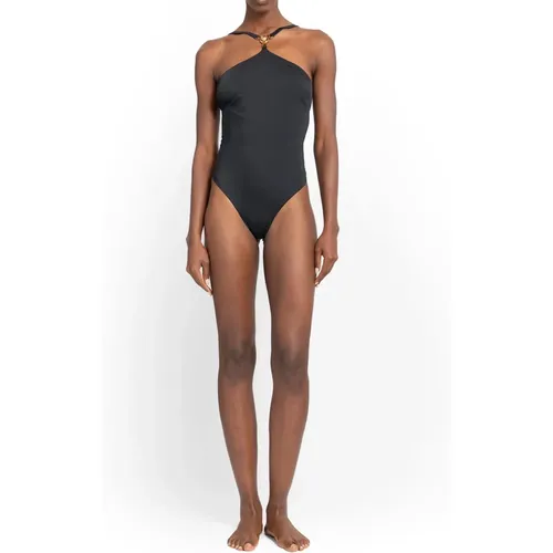 Schwarzer Badeanzug mit gekreuzten Trägern , Damen, Größe: L - Versace - Modalova