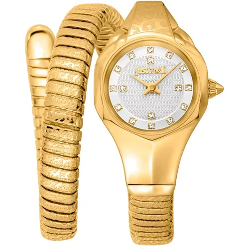 Goldene Damenschlange Uhr , Damen, Größe: ONE Size - Just Cavalli - Modalova