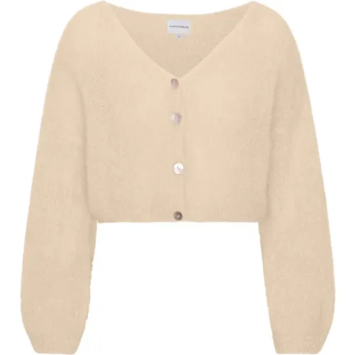 Mohair Cropped Cardigan , Damen, Größe: L - American Dreams - Modalova