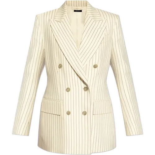 Blazers, female, , Size: XS Double-breasted blazer - Tom Ford - Modalova