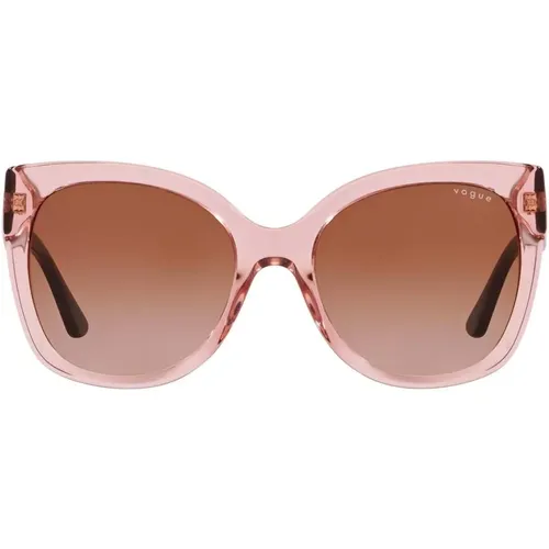 Rosa/Braun Getönte Sonnenbrille , Damen, Größe: 54 MM - Vogue - Modalova