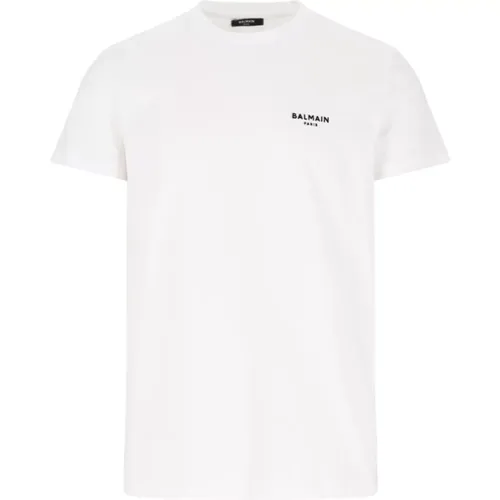 Weißes Logo T-Shirt und Polo - Balmain - Modalova