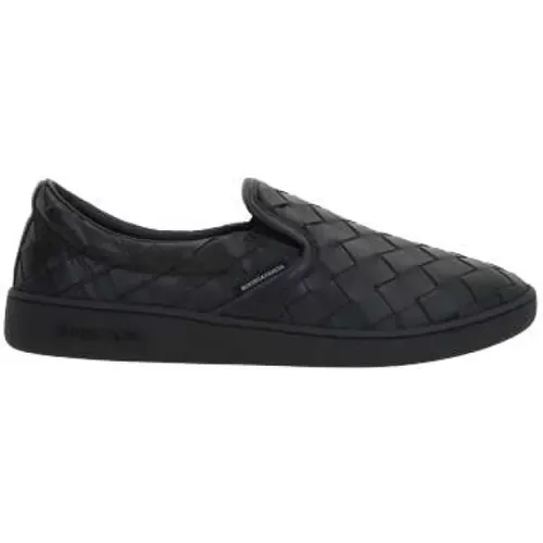 Leather Slip-On Sneakers with Intrecciato VN Motif , male, Sizes: 6 UK, 7 UK - Bottega Veneta - Modalova