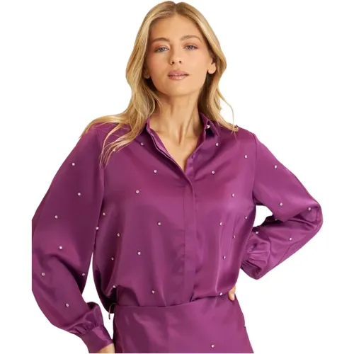 Satin shirt with beading , female, Sizes: M, S, L - Alma en Pena - Modalova