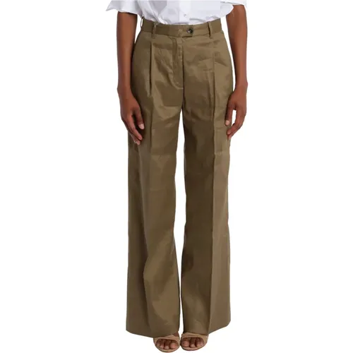 Linen/Cotton Trousers , female, Sizes: W29, W31, W28, W32 - Nine In The Morning - Modalova