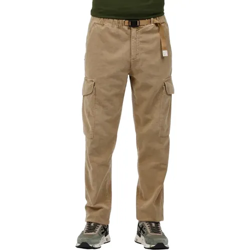 Straight Trousers, male, , Size: S Cargo pants in corduroy - White Sand - Modalova