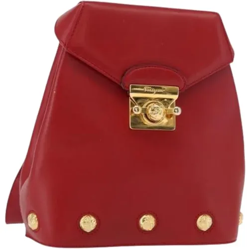 Pre-owned Backpacks, female, , Size: ONE SIZE Pre-owned Leather Backpack - Salvatore Ferragamo Pre-owned - Modalova