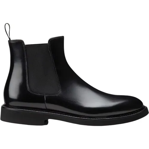 Chelsea Boots, male, , Size: 11 US Leather Chelsea Boot with Glossy Finish - Doucal's - Modalova